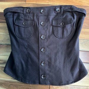 bebe Linen Corset Top Size 4